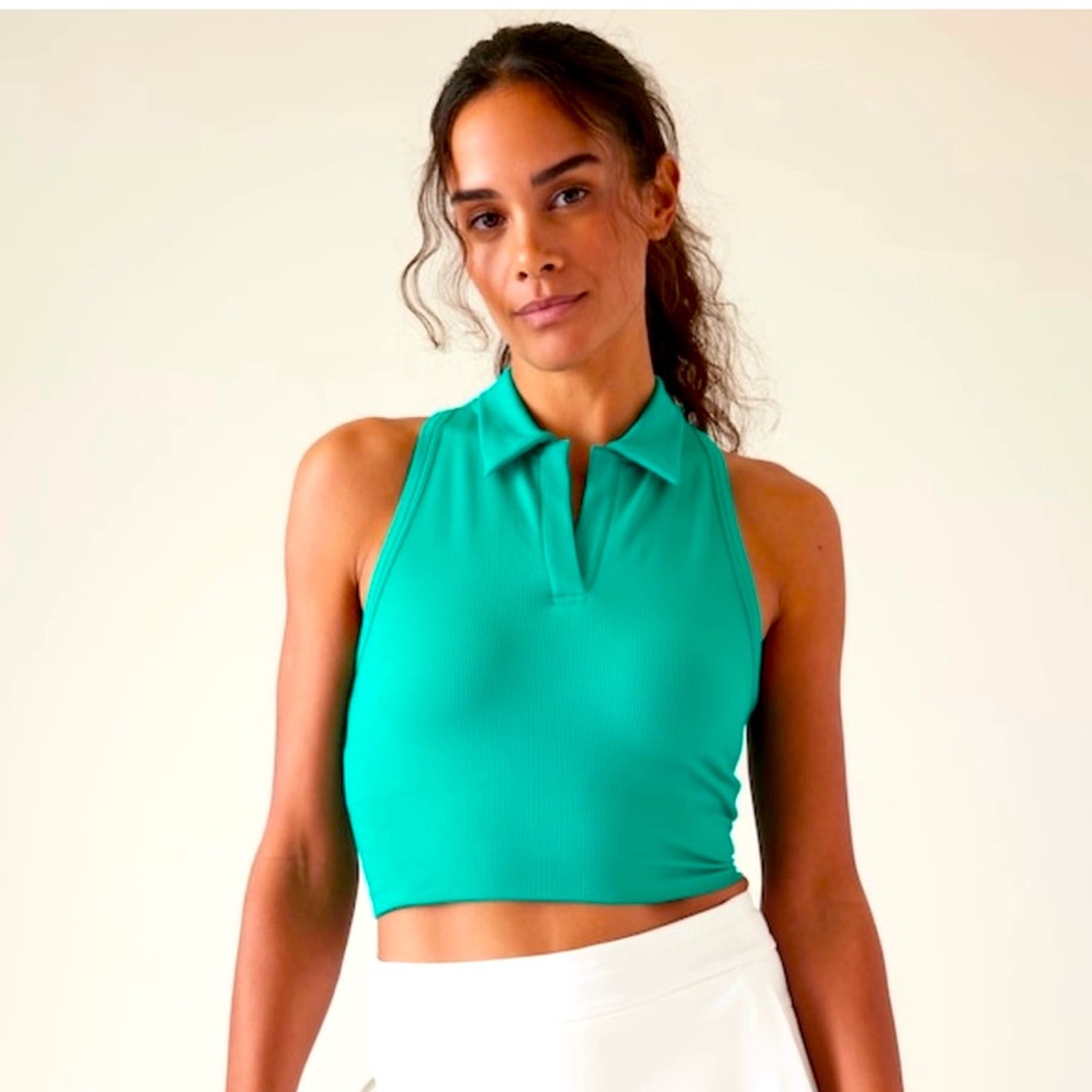 NWT Athleta Seamless Crop Polo Tank
